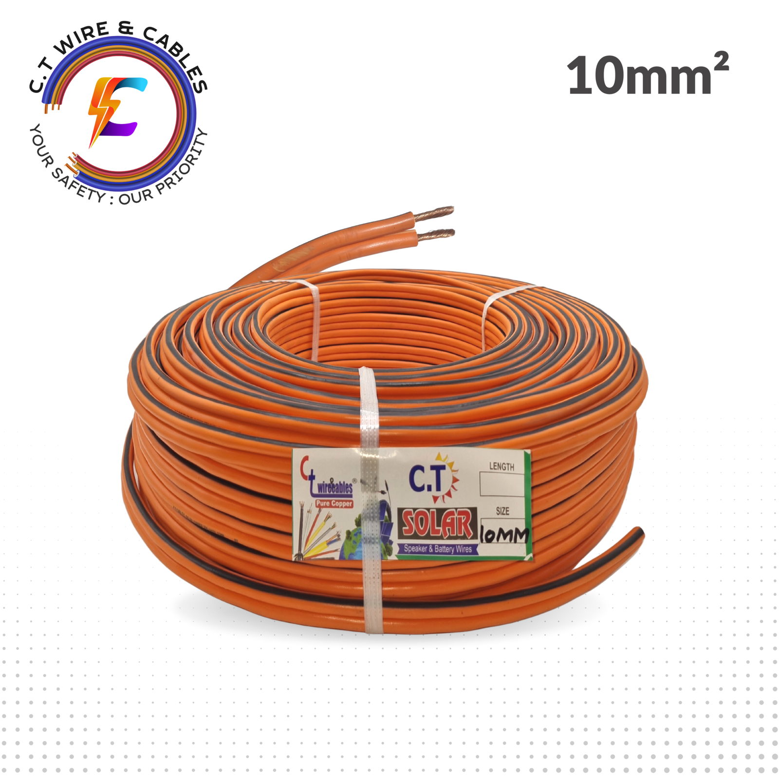 10mm² DUAL CORE SOLAR AC/DC Cu/PVC WIRE – C.T WIRE & CABLES